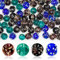 100 Stück leuchtende Glasperlen, leuchten im Dunkeln, 8 mm, runde Perlen für Bastelarbeiten, Armbänder, Schmuckherstellung, Halsketten, Ohrringe – 4 Farben