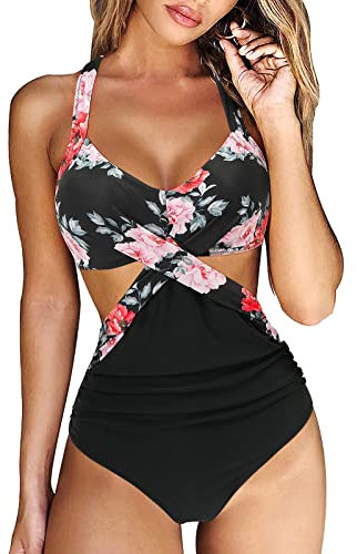 Costume Da Bagno Donna Intero costumi da bagno donna due pezzi bikini+triangolo+donna costume intero donna sexy push up reggiseno donna imbottito costumi da bagno interi donna sexy Rosa-2 6.99