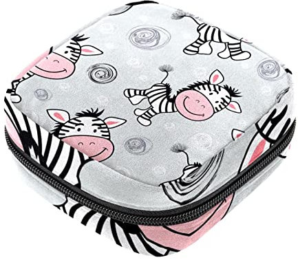 Niedliche Zebra-Damen-Servietten-Aufbewahrungstasche, tragbare Perioden-Tasche für Frauen, Teenager, Mädchen, Menstruationstasse, Stillkissen-Halter