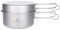 Boundless Voyage Titanium Pot Pan Set Camping Pot with Foldable Handle for Outdoor Camping Hiking Picnic Lightweight Messkit Cookware Cooking kit