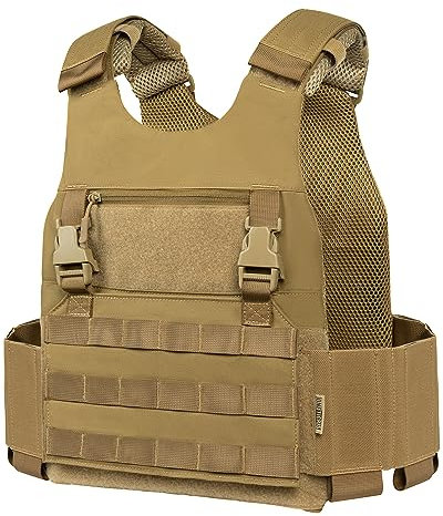 OneTigris Taktische Weste Plattenträger Low Profile 2,0 Airsoft Weste Paintball Plate Carrier mit Plakat Adapter Systems Brustschützer