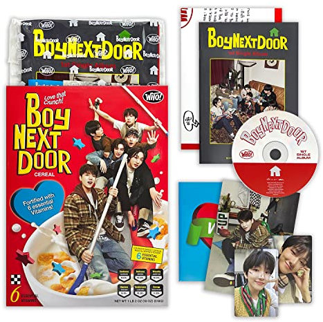BOYNEXTDOOR - 1ST SINGLE ALBUM [WHO!] (CRUNCH Ver.) Out Box + Photo Book + CD-R + Photocard + Postcard + Sitcker Book + Folded Poster + 3 Extra Photocards