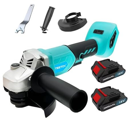 Akku-Winkelschleifer, Ersatz für Makita，mit 2x3000mAh Akku und Ladegerät，Bürstenlo Trennschleifer Scheibe 125mm Schleifen zum Entfernen von Farbe und Mörtel, zum Schleifen