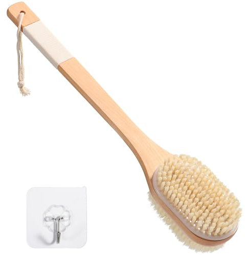 Blendura Cepillo Exfoliante Corporal Mango Largo, Uso Seco y Húmedo, Cepillo de Ducha para Cuerpo y Espalda, 43 cm Longitud