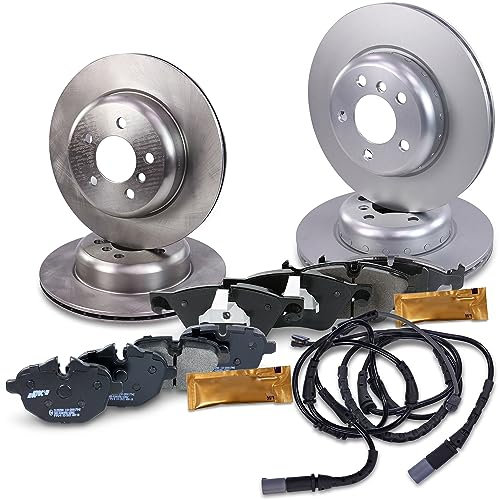 BESTPRICE BESTPRICE Bremsensatz inkl. Bremsscheiben vorne Ø 330 mm Belüftet + Hinten Ø 330 mm Belüftet + Belüftet + Bremsbeläge inkl. Verschleißkontakt vorne & hinten Kompatibel mit BMW 5er (F10)(F11)