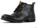 OSSTONE nero retrò Stivali da moto per uomo Caviglia camminare moda Lace-Up Pelle Chukka Stivali Uomo Scarpa Casual OS-6015-2-retro-black-10-R