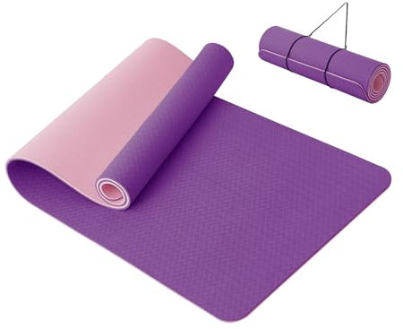 Good Nite Gymnastikmatte Yogamatte Fitnessmatte Rutschfest Trainingsmatte Sport Turn Matten Pilates Matte Bodenturnmatte Mit Tragegurt 183 x 61 x 0.6 cm (Lila/Rosa)