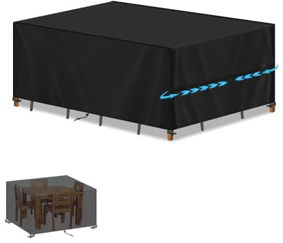 SIMPHAUS Housse Table de Jardin 120x60x75cm,Housse Salon de Jardin Exterieur Impermeable,Housses pour Mobilier de Jardin,Anti-UV 420D Tissu Oxford Bache Table Exterieur