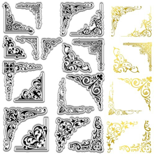 craspire Filmrahmen, Transparenter Gummistempel, Vintage-Rahmen, Pinsel, Wiederverwendbar, Hintergrund, Poststempel, Transparente Silikon-Stempelsiegel Für Journaling, Kartenherstellung, DIY