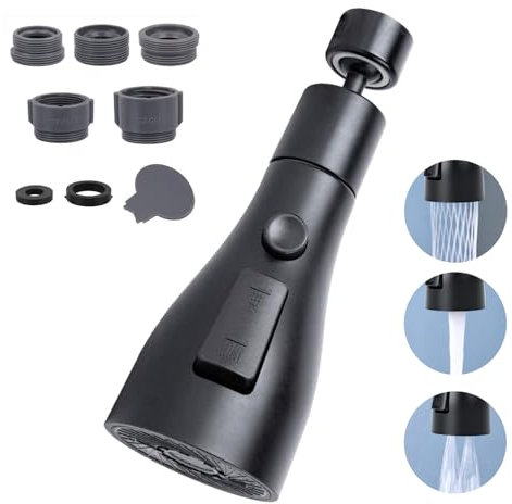 Bokaiya Juego de Aireador de Grifo de 360 Grados, Aireador de Grifo de Cocina, Adaptador de Grifo de Cocina, F24 M22 Boquilla de Grifo Universal, Grifo Filtrado a Prueba de Salpicaduras con 3 Modo