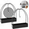 2 Stück Mückenspirale halter, Schwarz Spiral Mücken Spulenhalter Moskito Spulenhalter aus Metall, Tragbar Mosquito Coil Holder Mückenspirale Ständer für Schlafzimmer Wohnzimmer Küche Büro Außenbereich