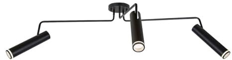 rabalux 73039 Deckenleuchte SENOBIA GU10 3x max.35W Aluminium schwarz, Acryl weiß B:100cm H:48.5cm Ø5.5cm dimmbar