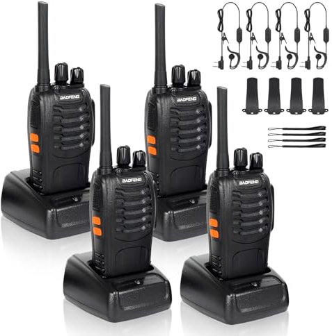 Walkie-Talkie Ricaricabile Lunga Distanza 16Canali VOX CTCSS/DCS Radio FM Ricetrasmettitore Portatile Walkie Talkie Professionali Con Auricolare