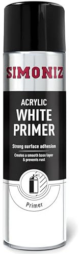 AMK® White Primer Aerosol 500ml Spray Paint Perfect Surface Coat Strong Bond No Bumps Bubbles Smooth Coverage Paintwork Car Base Layer
