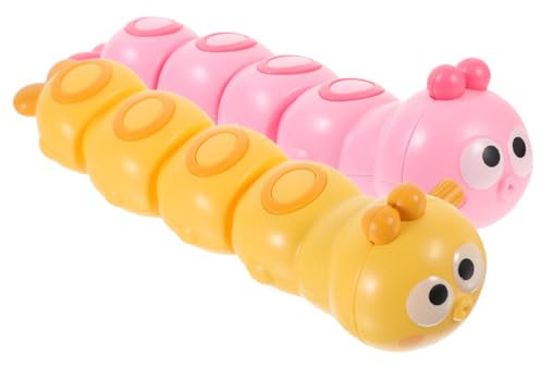 FOYTOKI 2St Uhrwerk-Raupenspielzeug Laufspielzeug mit Uhrwerk Kriechendes Raupenspielzeug Geburtstagsgeschenk Kinder Spielzeug Spielzeug dekorative Uhrwerkspielzeuge Partyspielzeug