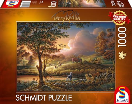 Schmidt Spiele 58544 Sonnengold über Reifen Feldern, Terry Redlin, 1000 Teile Puzzle