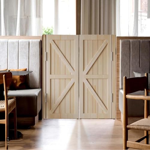 Rustikale Western-Schwingtüren, Massivholz, halbe Taille, Cowboy-Stil, Tür mit selbstschließenden Scharnieren für Hausbar oder Restauranteingang (Größe: 134,6 x 88,9 cm, Farbe: Antik)