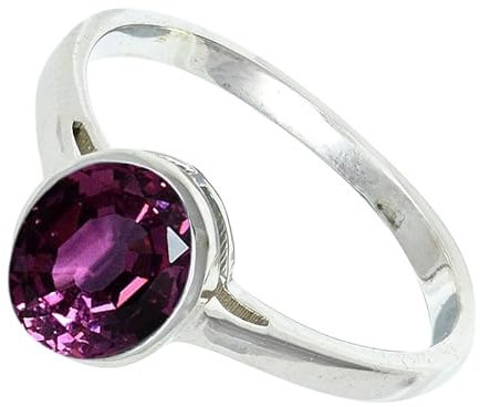 JEWELFORCE 925 Sterling Silber Rhodolit Lab Grown Edelstein Ring Herren Damen Steinbandring Alle Größen Ring Handgefertigter Schmuck JSR-1156AW_59 (18.8)