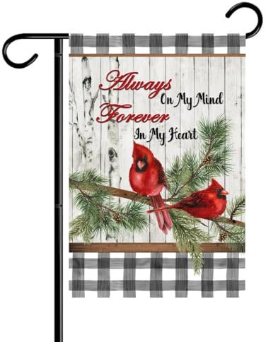 Kardinal Trauer doppelseitige Willkommensflagge 30,5 x 45,7 cm, Herbst-Hof-Dekoration, Outdoor-Flagge für Bauernhof und Terrasse