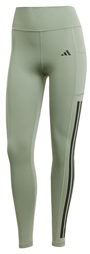 adidas Women's Optime 3-Streifen Full-Length Leggings Silver Green M