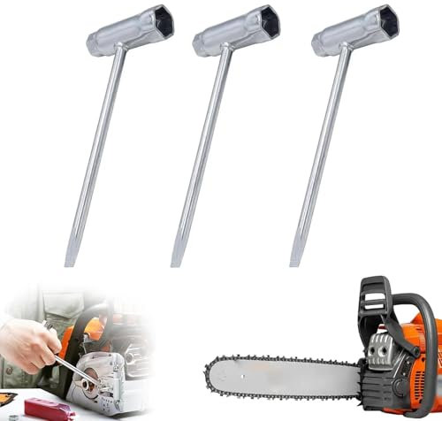 AONAYO 3er-Pack KettensäGe ZubehöR,13 * 19mm ZüNdkerzenschlüSsel,T-Typ KettensäGen ZubehöR,RingmaulschlüSsel 3,Passend FüR Stihl,Stihl ZubehöR,ZüNdkerzenschlüSsel FüR Die Meisten KettensäGentypen