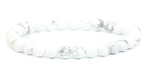 LAKADA Bracelet en véritable pierre précieuse avec perles rondes de 6mm - différentes longueurs - bracelet en pierres précieuses porte - bonheur talisman cadeau