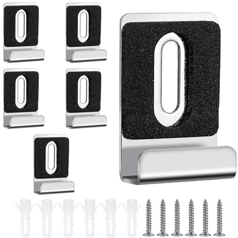 6 Pack Stainless Steel Mirror Clips Hanging Kit Wall Mount Brackets with Screws Heavy Duty Anti-Rust Fixings for Picture Frameless Mirrors in Bathroom & Kitchen Ceramic Tile