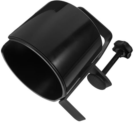 GALPADA Desk Cup Holder with Earphone Hook Clamp-On Aluminum Alloy Stand Space-Saving Table Organizer for Home and Office