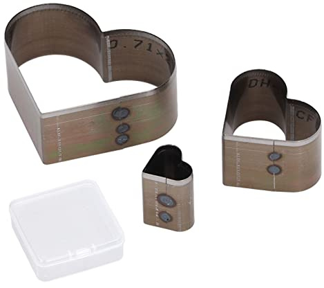 QANYEGN Herz-Lederschneider-Set, Schnellarbeitsstahl-Herzstanzwerkzeuge, Hohlstanzwerkzeug mit Aufbewahrungsbox für Lederhandwerk, Schmuckherstellung