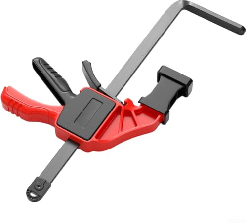 Track Clamp for Saw Guide Rail - F-Type Clamping Tool with 90kg Holding, 150mm Jaw Opening, Quick Release & Protective Rubber Tips -(A)