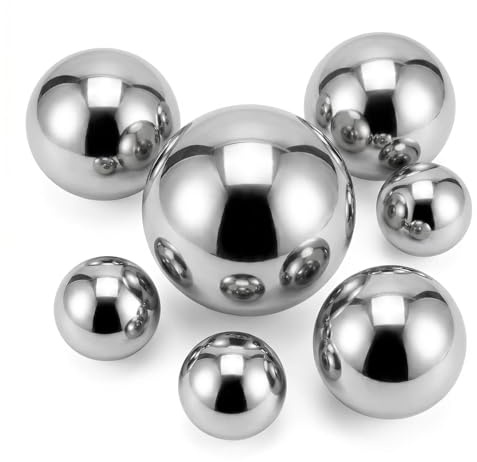 CBHTMY 6 Stück Edelstahl Gartenkugeln spiegelpoliert hohl nahtlos – reflektierende Deko-Kugeln für Außen, Teich & Miniteich, Silberne Schwimmkugeln (6PCS Mix (6CM X 1, 4CM X 2, 2CM X 3))