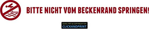 CLICKANDPRINT Aufkleber » Bitte nicht vom Beckenrand springen!, 290x40,7cm, Rot Metallic • Dekoaufkleber / Autoaufkleber / Sticker / Decal / Vinyl