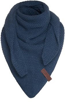 KNIT FACTORY - Coco Dreiecksschal Junior - Mädchen Strickschal mit Wolle - Halstuch Kinder - Blauer Kinderschal - Umschlagtücher aus Hochwertige Qualität - Kinder Schal - 140x60 cm - Jeans