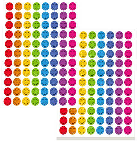 5280 Stück Glücklich Gesicht Aufkleber Sticker in 8 Farben,1 cm groß
