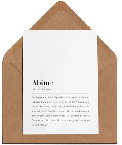 Abitur Definition: Karte mit Umschlag