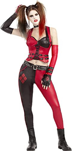 Funidelia | Disfraz de Harley Quinn - Arkham City para mujer Superhéroes, Suicide Squad - Disfraz para adultos y divertidos accesorios para Fiestas, Carnaval y Halloween - Talla S - Negro