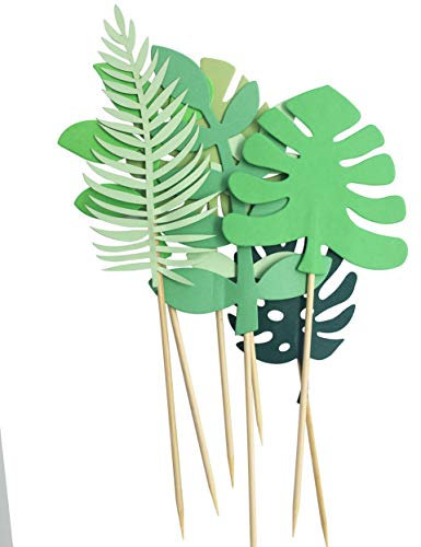 Décoration de gâteau en forme de feuilles de palmier tropicales pour fête sur le thème hawaïen Luau