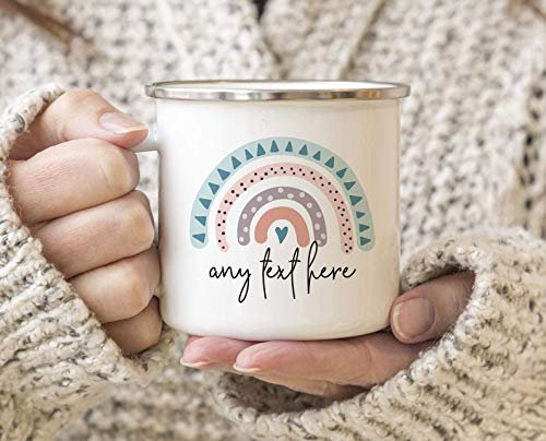 Pink Positive Custom Rainbow Gift Enamel Mug
