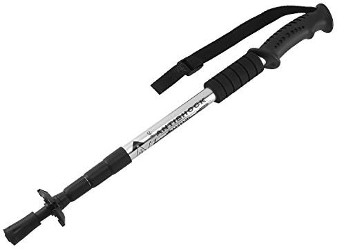 MidGard Teleskop Nordic Walking Stock, 50-110 cm höhenverstellbar, Antischock Dämpfung, Wanderstöcke Silber 1 STK.