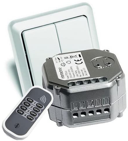 WeBaSo Funk-Sparset-12F Intertechno Serien-Funkschalter ITL-2000 mit 2-Fach Funk-Wandsender + Handsender