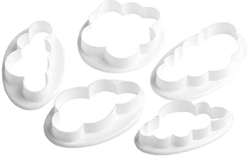 Froiny 5pcs Wolke Form Ausstechform Maß Gedruckte 3D-Fondant-ausstecher-biskuit-Form