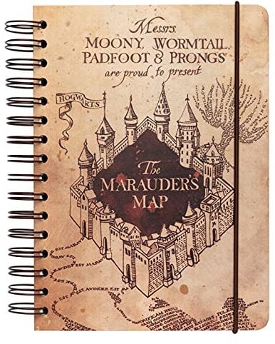 Grupo Erik Bullet Journal Notizbuch Harry Potter die Karte des Rumtreibers - Hard Cover Notizblock A5 Ringbuch Tagebuch für Erwachsene und Kinder - Ofizieller Harry Potter Fanartikel