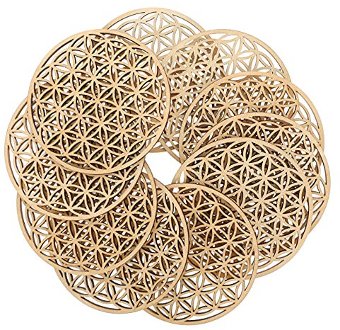 Amosfun Lot de 10 dessous de verre en bois naturel pour boissons.