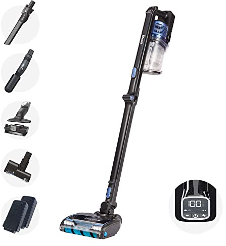 Shark Cordless Stick Vacuum Cleaner with Anti Hair Wrap, 120 Minute Run Time (2 Batteries), Flexible DuoClean Vacuum Cleaner with Motorised Pet, Multi-Surface & Crevice Tools, Black & Blue. IZ320UKT