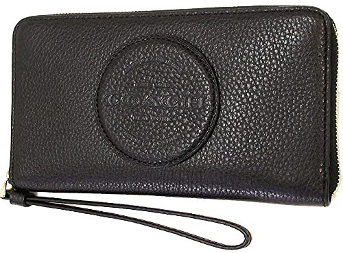 COACH Dempsey Damen-Geldb rse, gro , Schwarz, Schwarz - Gold, OS, Lange Geldb rse