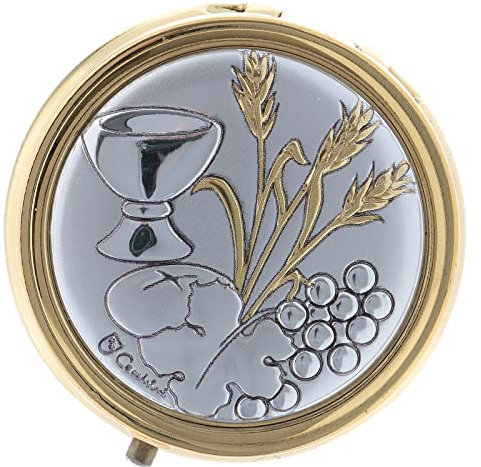 Holyart Portaostia spiga, Grano Calice e UVA in Metallo placca alluminio 5 cm