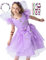 corimori Schmetterling Kostüm Kleid mit Flügeln für Kinder | mit Tattoos & Haarband | Feenkleid Mira für Fasching, lila, Größe 128/134