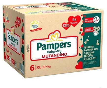 Pampers Baby Dry Mutandino Quadripack Pannolini taglia 6 Offerta 52 Pz