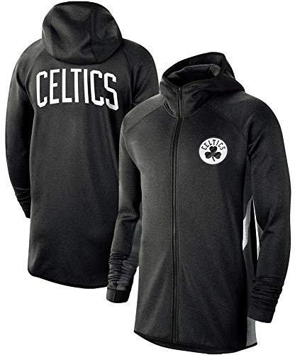 Mężczyźni Bluza Casual Basketball Clothing Unisex Celtics Black Hoodies Mężczyźni NBA Casual Long Sleeve Zipper Cardigan,3XL