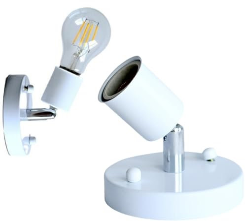 MOUMOUTEN E27 Metall Vintage Lampenfassung - Retro Wall Spotlight Dekoratives Licht Wandleuchte Lampenfassung 180° Swivelling Schwenkbarer Deckenstrahler, Wandstrahler